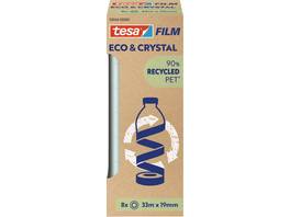 TESA Tesafilm Eco&Crystal Ruban adhésif 33m x 19mm, 8 pcs.