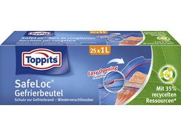 TOPPITS Doppelverschluss-Gefrierbeutel SafeLoc 1 L, 25 Stück