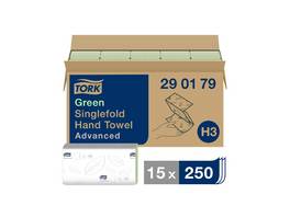 TORK Essuie-mains en papier Advanced pliage V, 2 couches, vert