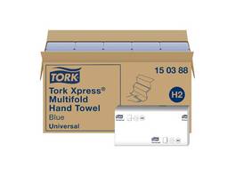 TORK Essuie-mains en papier Xpress Multifold pliage Z, 2 couches, bleu