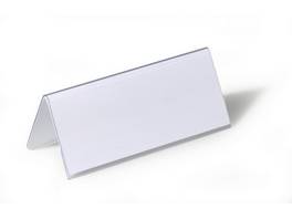 Tischnamensschild 61 x 150 mm aus PVC in Dachform