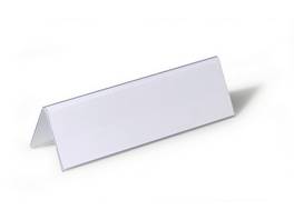 Tischnamensschild 61 x 210 mm aus PVC in Dachform