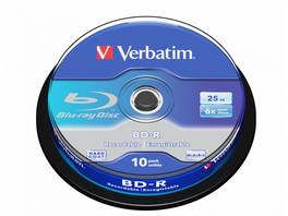 Verbatim 10-er Spindel Blu-Ray BD-R 6x 25GB beschreibbar