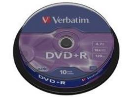 Verbatim 10-er Spindel DVD+R AZO 4.7GB 16x Speed, Matt Silver Surface, 10-er