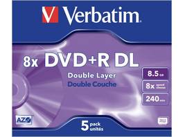 Verbatim 4x Speed, Matt Silver Surface, LIVE IT, Video Box, pack de 5, incl.