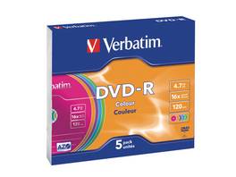 Verbatim 5-Pack DVD-R 4.7 GB (43557) Slime Case