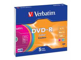 Verbatim 5-Pack DVD+R  Color 4.7 GB