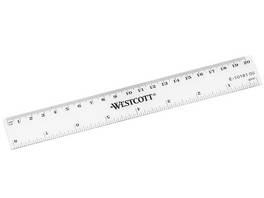 WESTCOTT Kunststofflineal 20 cm - cm/inch