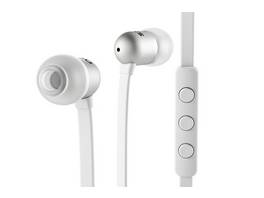 Écouteurs intra-auriculaires en aluminium Nocs avec télécommande 3 boutons / micro - blanc / argent