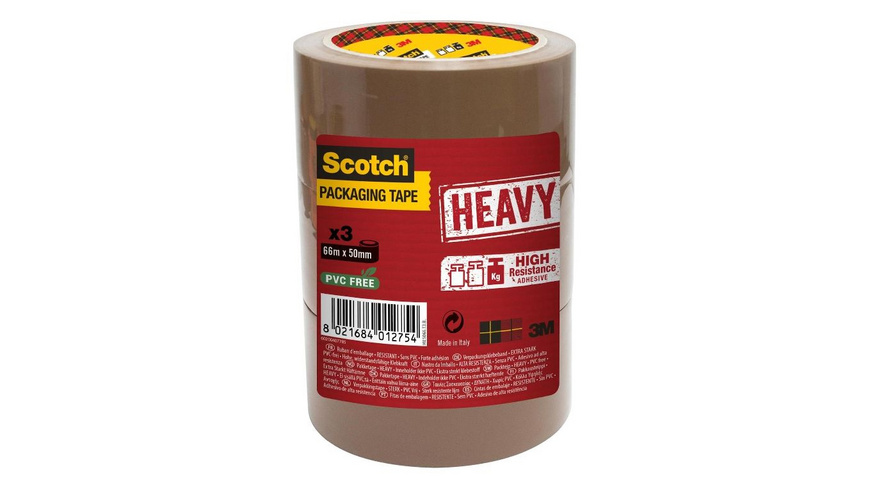 Ruban d'emballage Scotch Heavy 50mmx66m transparent 6 rouleaux sur