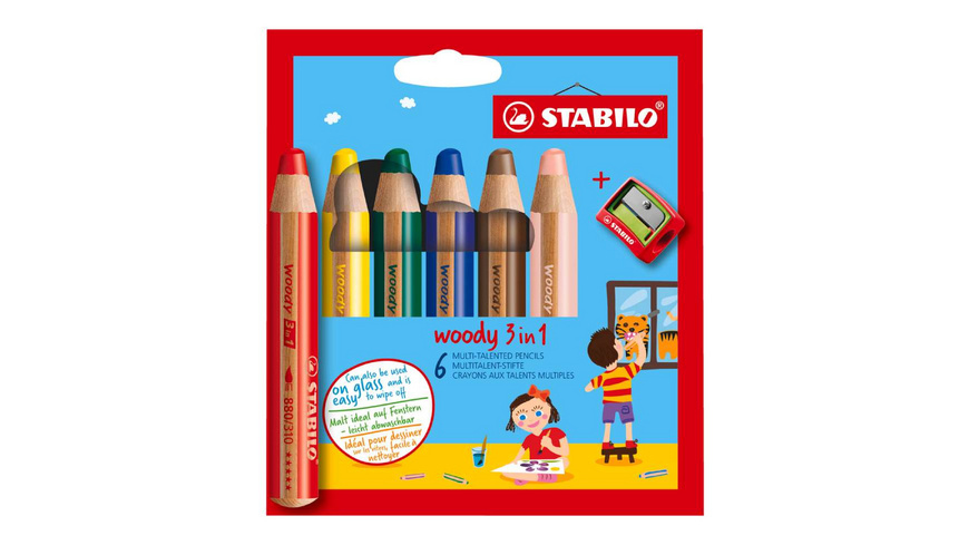 STABILO Crayon couleur Woody 3 in 1 - 6 pcs.