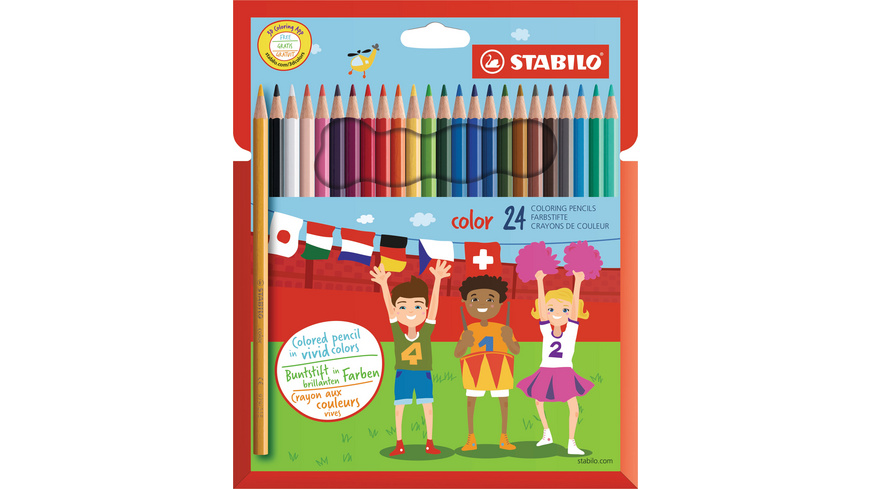 STABILO Color crayon de couleur, boîte métallique de 24 pièces