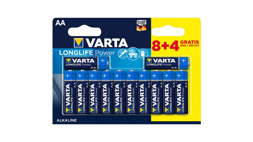 VARTA Pile Longlife Power AA/LR06, 12 pièces