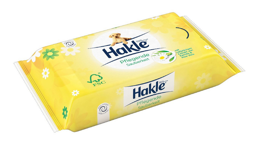 Hakle Boîte de lingettes humides avec aloe vera & camomille 42