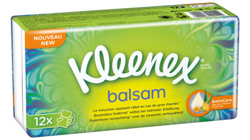KLEENEX Mouchoirs en papier Balsam 3 couches, 12 pcs.