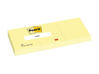 POST-IT Notes jaune, 38 mm x 51 mm, 3 x 100 feuilles