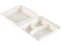 BIOPAK Menübox dreigeteilt 590 ml, 100 Stück
