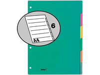 BIELLA Karton-Register A4 farbig, 1-6