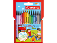 STABILO Fasermaler Pen 68 - 12 Farben, Etui