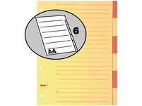 BIELLA Register Karton braun A4, 6-teilig