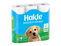 HAKLE Papier toilette Propreté Naturelle 3 couches, 9 rouleaux