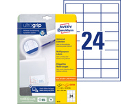 AVERY ZWECKFORM 6172 Etiketten, 64.6 x 33.8 mm, 25 Blatt