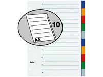 BIELLA Register PP farbig A4 10-teilig, blanko