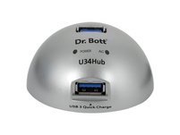 Dr. Bott QuickCharge USB-3 Hub mit 4x USB-A Ladeports