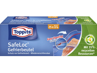 TOPPITS Doppelverschluss-Gefrierbeutel SafeLoc 1 L, 25 Stück