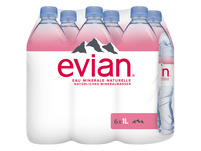 Evian, eau minérale naturelle, 6 x 1 litre