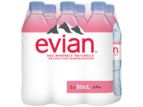 Evian, eau minérale naturelle, 6 x 500 ml