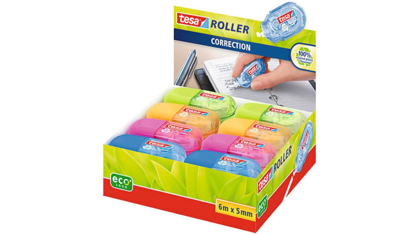 Tesa-Roller Band-Korrektur-Roller Correction Mini-Roller in Blau Pink Grün Gelb 