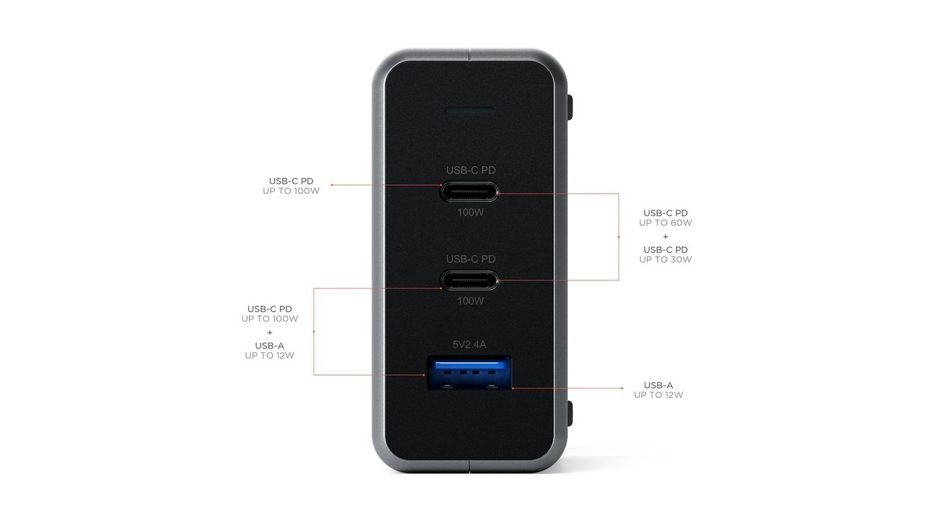 Multiprise USB-C 100W et USB 30W Chargeur Rapide Compact