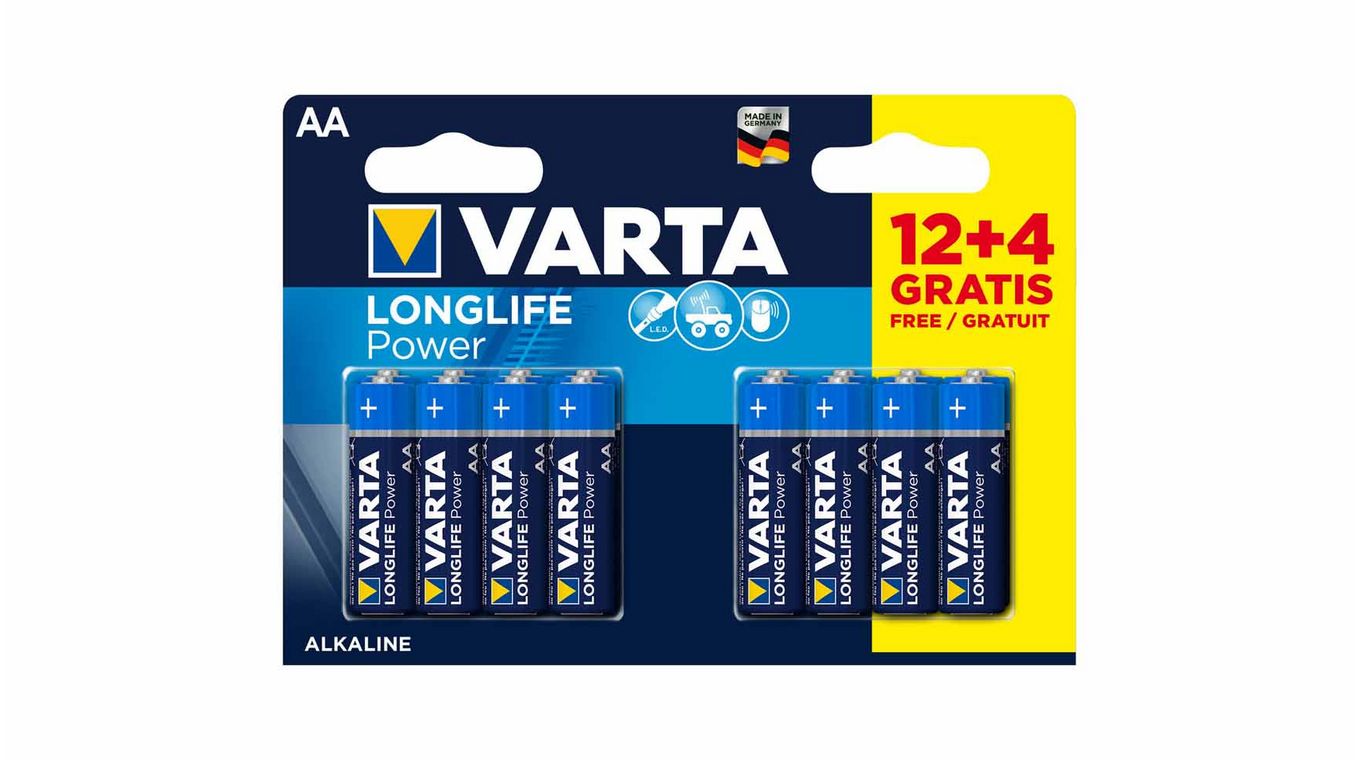 VARTA Pile Longlife Power AA/LR06, 16 pièces